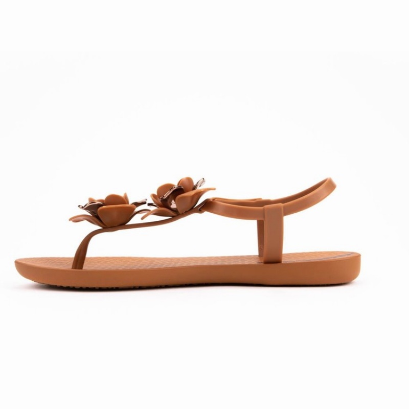 Brown / Gold Women's Ipanema Floret Sandals | CADPRK-905