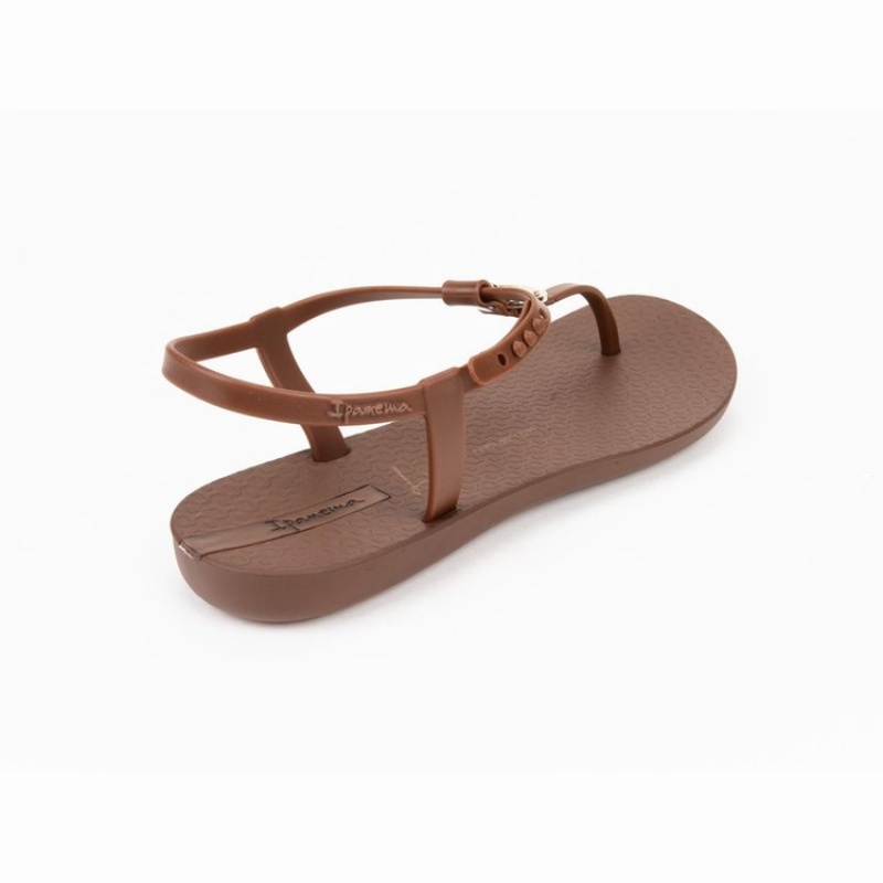 Brown / Gold Women's Ipanema Lenny Locket Sandals | KIMYRZ-159