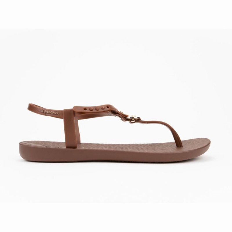 Brown / Gold Women's Ipanema Lenny Locket Sandals | KIMYRZ-159