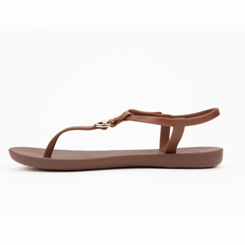 Brown / Gold Women's Ipanema Lenny Locket Sandals | KIMYRZ-159