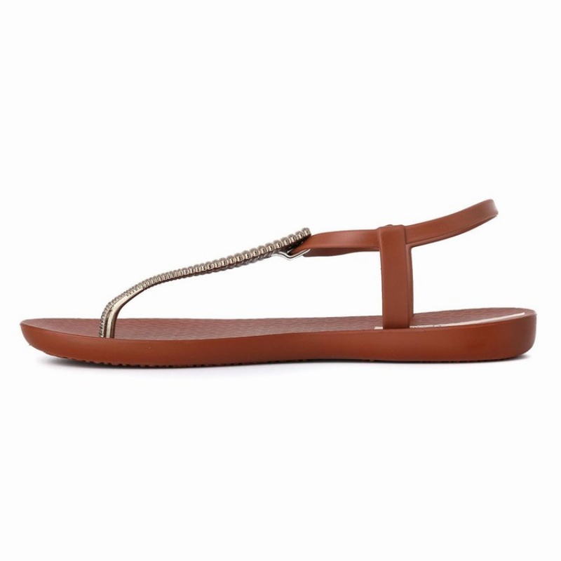 Brown / Gold Women's Ipanema Ribba Sandals | HTAGCJ-617