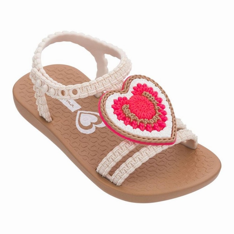 Brown / Pink Baby Ipanema V Sandals | KFIAHD-821