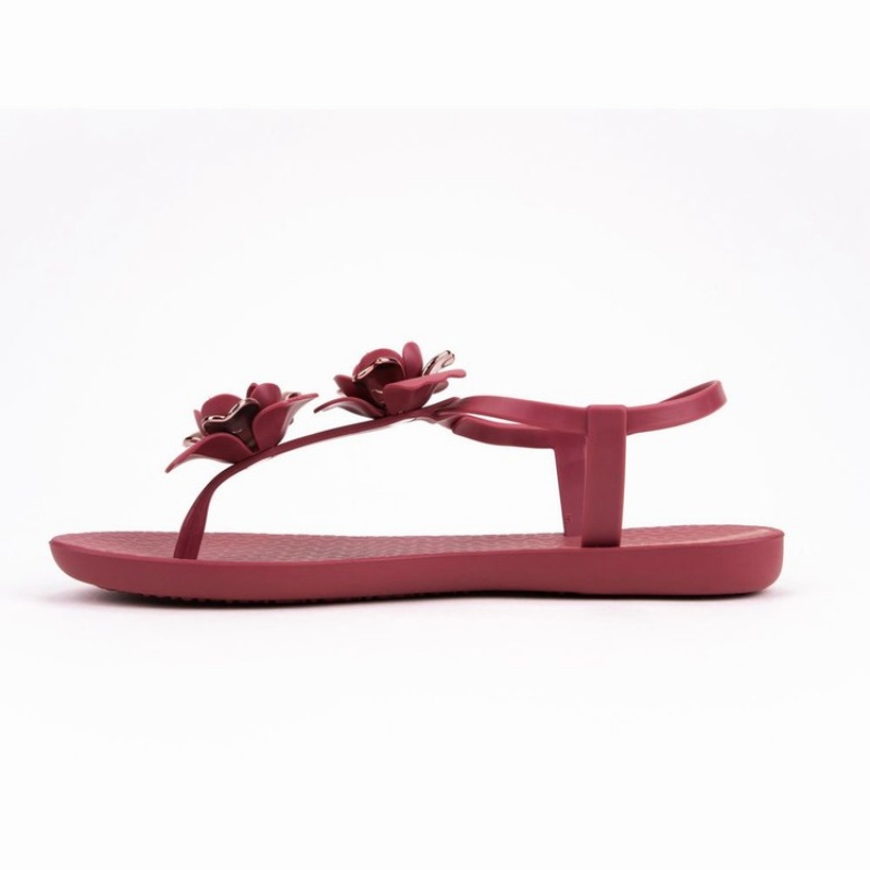 Burgundy Women's Ipanema Floret Sandals | JMWIXB-329