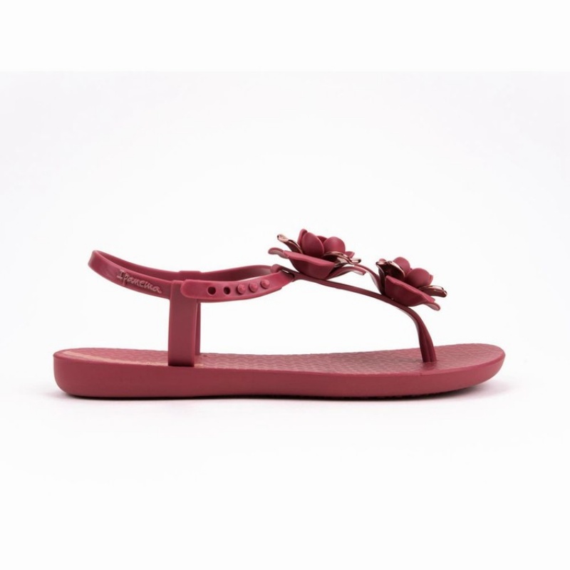 Burgundy Women's Ipanema Floret Sandals | JMWIXB-329