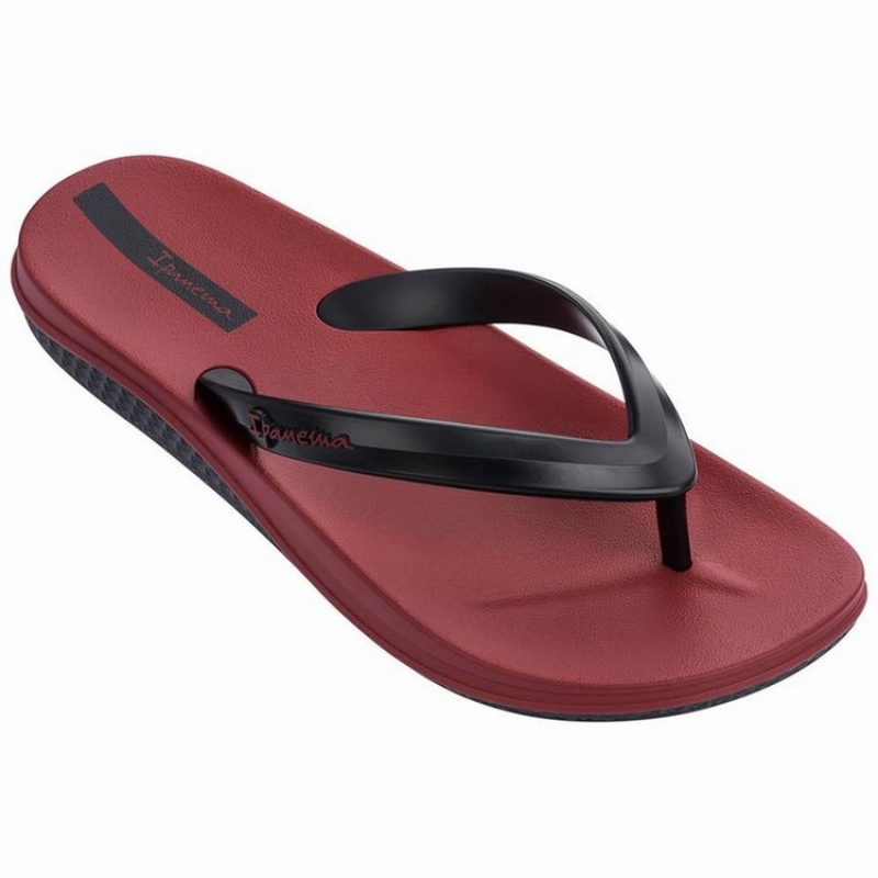 Burgundy / Black Men's Ipanema Ana Lapa Flip Flops | MQBYTH-295