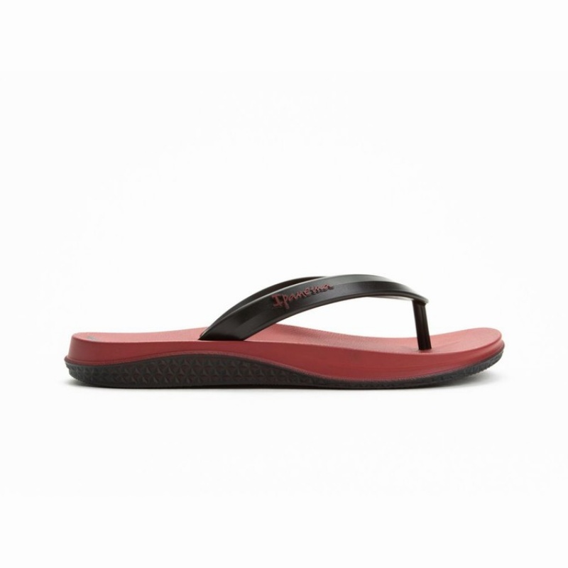 Burgundy / Black Men's Ipanema Ana Lapa Flip Flops | MQBYTH-295