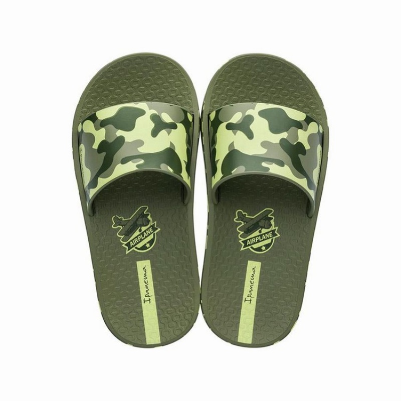 Green Kids' Ipanema Slippy Sandals | JEDIZV-684