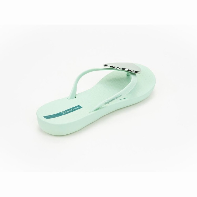 Green Kids' Ipanema Wave Heart Flip Flops | OANYMS-037