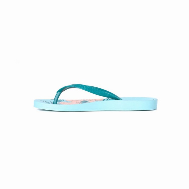 Green Women's Ipanema Ana Hibiscus Flip Flops | CXYPIS-510