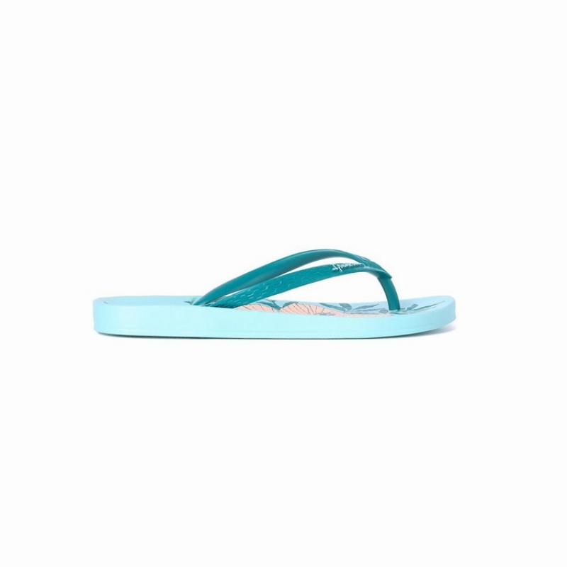 Green Women's Ipanema Ana Hibiscus Flip Flops | CXYPIS-510