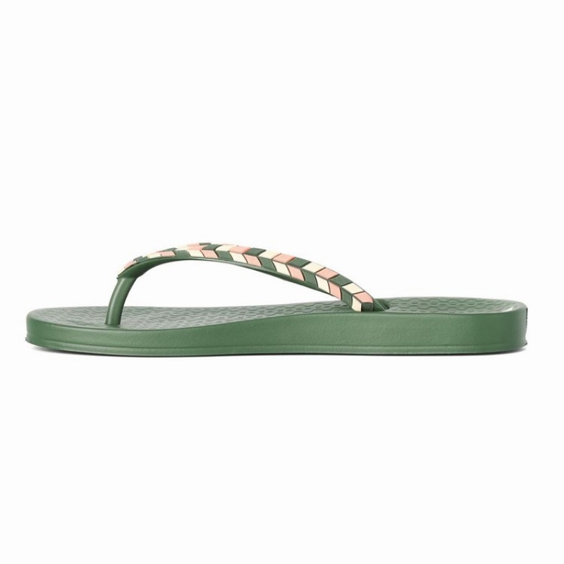 Green Women's Ipanema Ana Lovely X Flip Flops | QSDMBX-301