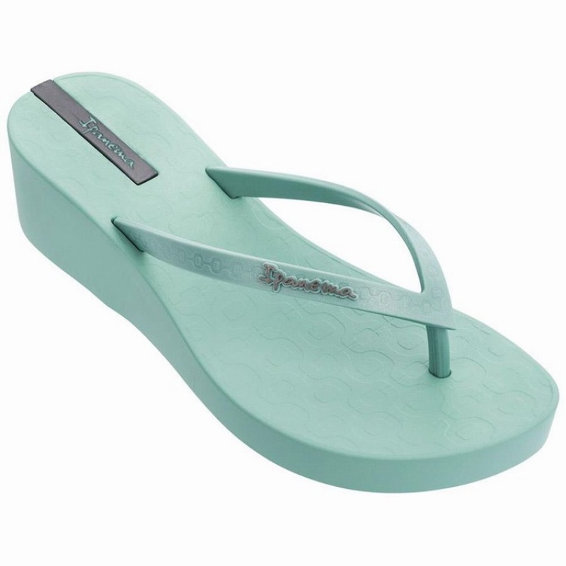 Green Women's Ipanema Daisy Wedge Flip Flops | REDWSM-074