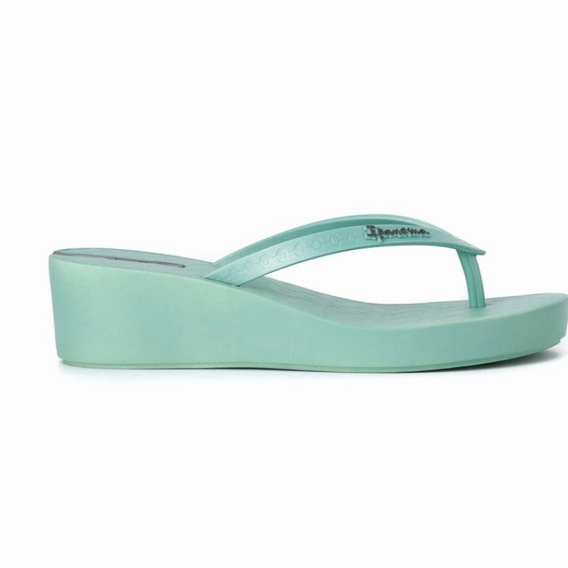 Green Women's Ipanema Daisy Wedge Flip Flops | REDWSM-074