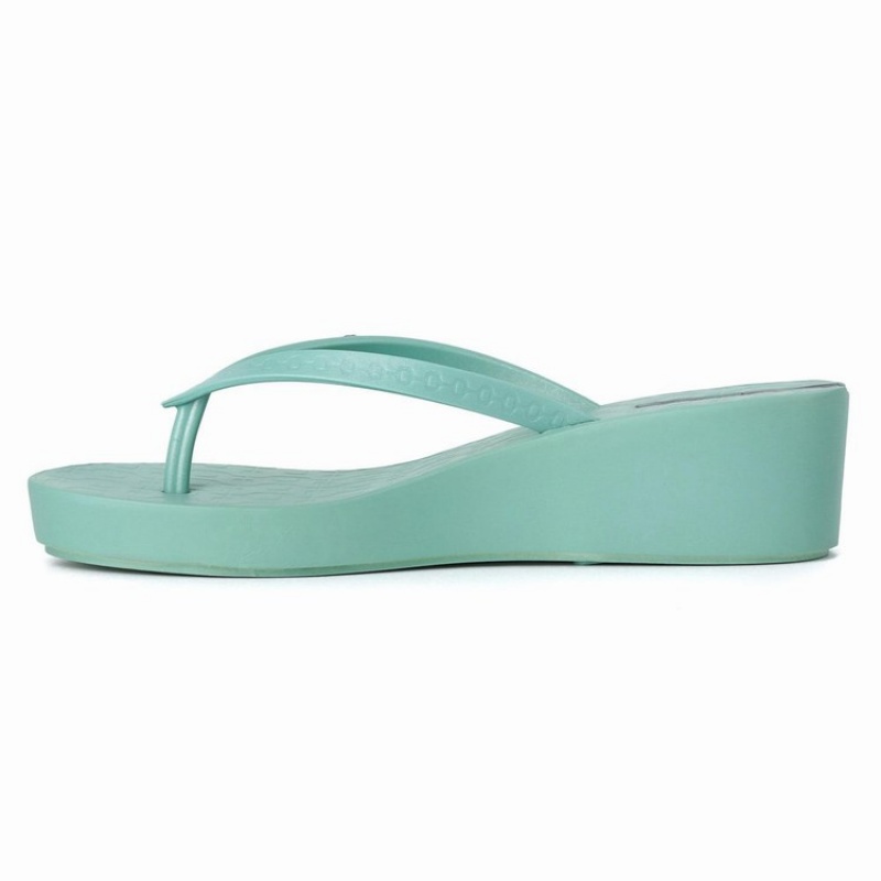 Green Women's Ipanema Daisy Wedge Flip Flops | REDWSM-074