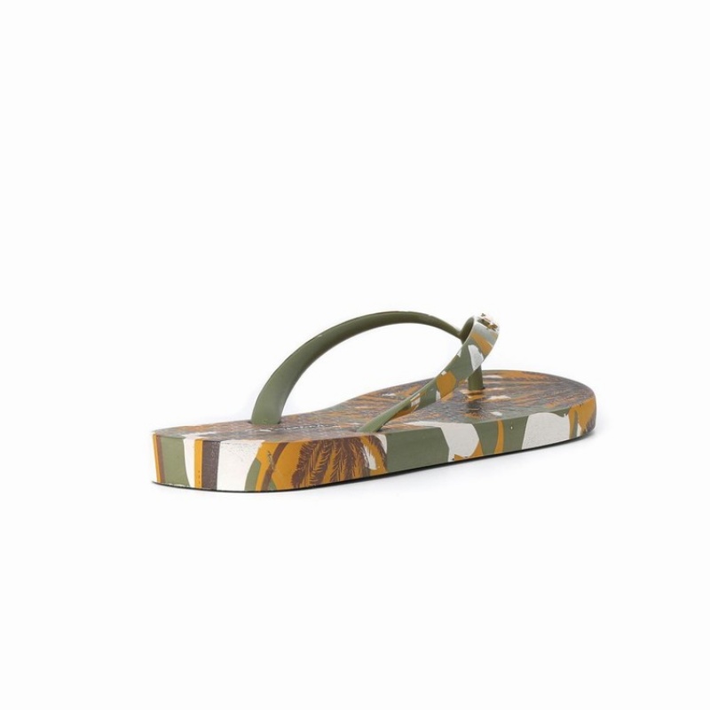 Green / Brown Women's Ipanema I Love Sun Flip Flops | TAHUYF-583