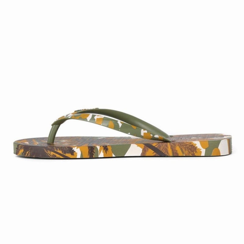 Green / Brown Women's Ipanema I Love Sun Flip Flops | TAHUYF-583