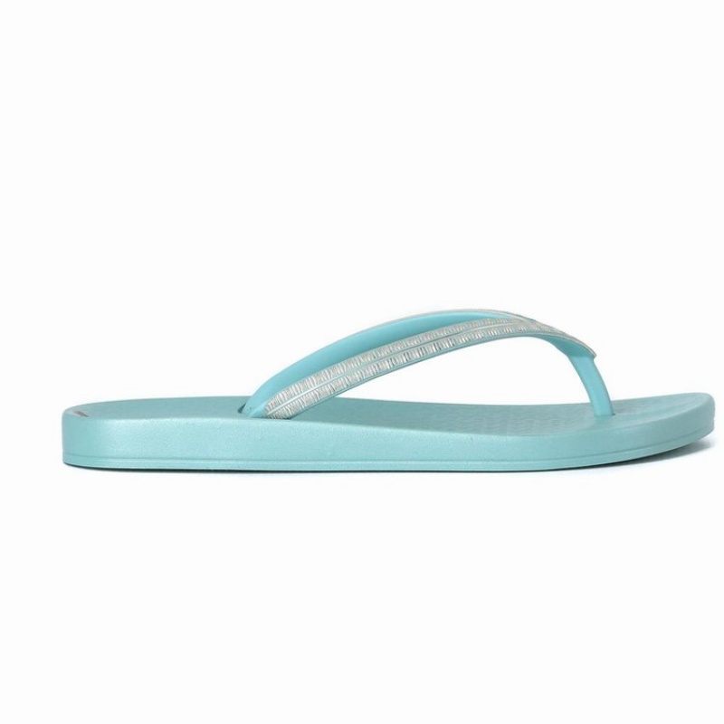 Green / Gold Women's Ipanema Ana Metallic IV Flip Flops | XOHRVY-614