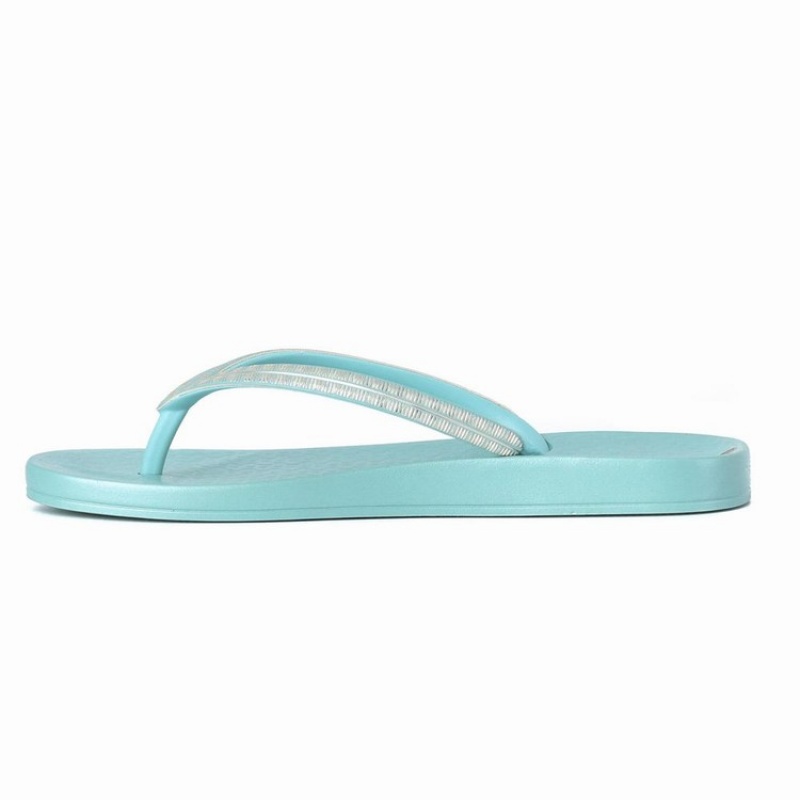 Green / Gold Women's Ipanema Ana Metallic IV Flip Flops | XOHRVY-614