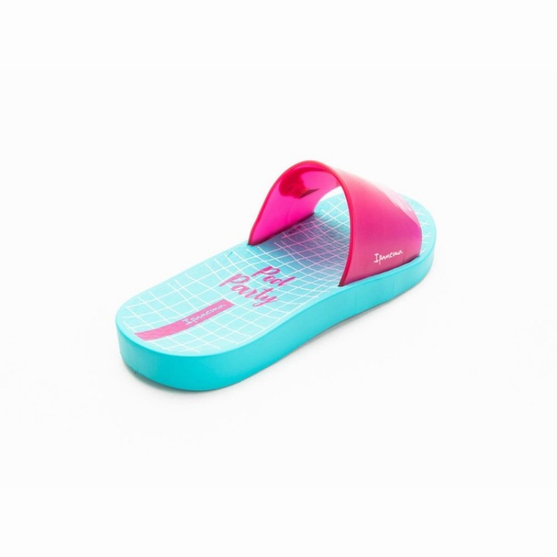 Green / Pink Kids' Ipanema Slippy Sandals | DSUBAY-430