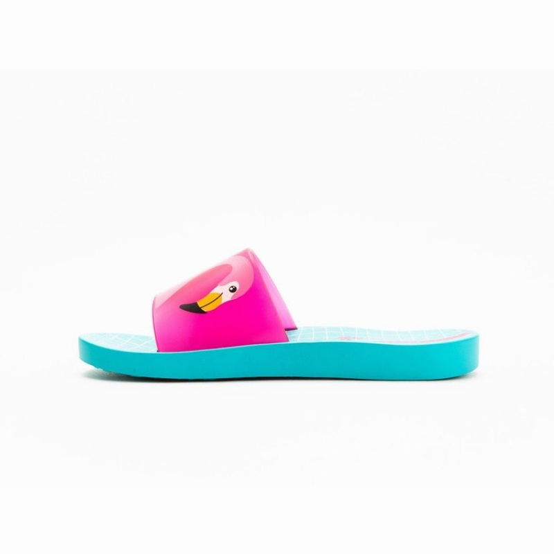 Green / Pink Kids' Ipanema Slippy Sandals | DSUBAY-430