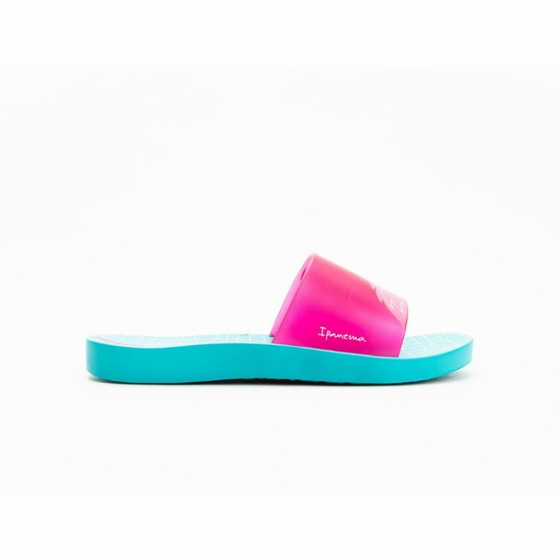 Green / Pink Kids' Ipanema Slippy Sandals | DSUBAY-430