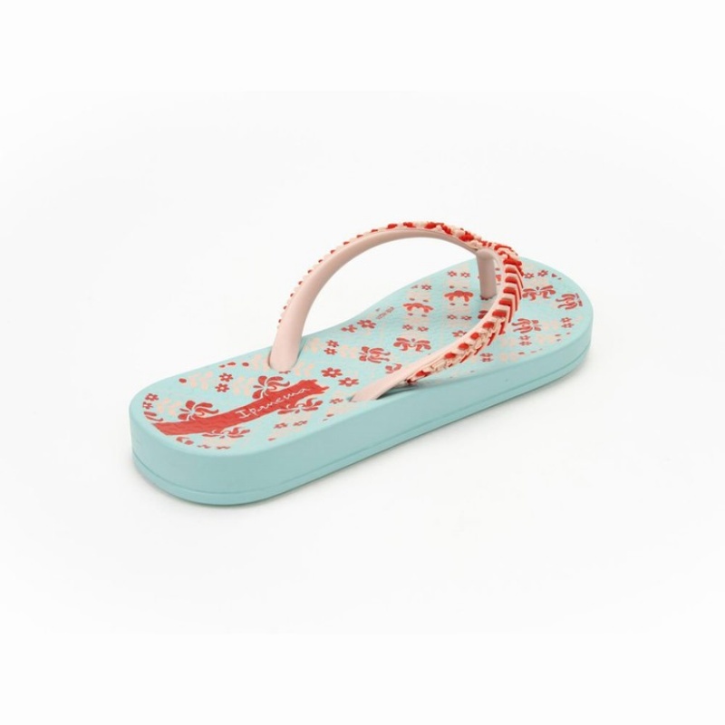 Green / Pink / Red Kids' Ipanema Ana Lovely II Flip Flops | XRCQYE-703