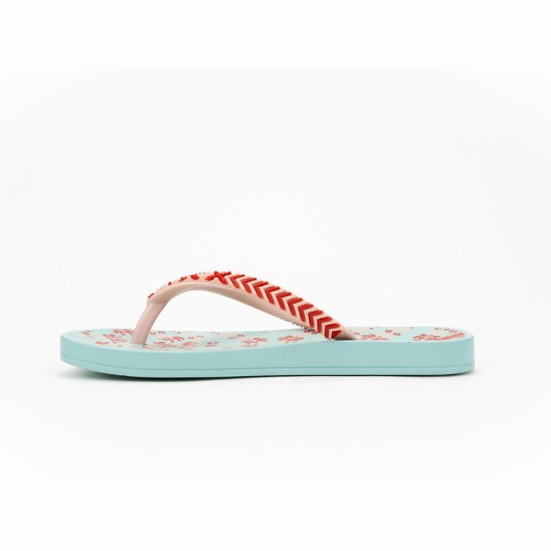 Green / Pink / Red Kids' Ipanema Ana Lovely II Flip Flops | XRCQYE-703