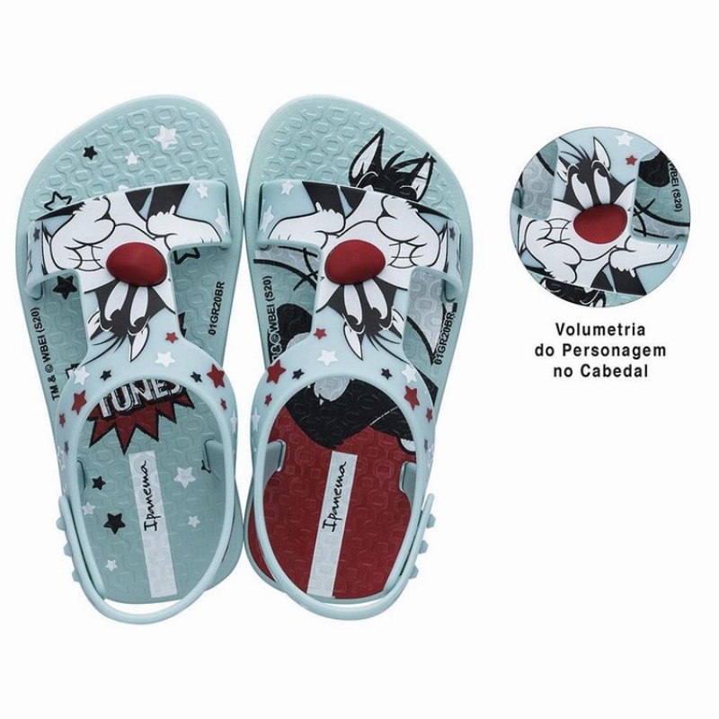 Green / Red Baby Ipanema Looney Tunes Sandals | SMCDQA-074