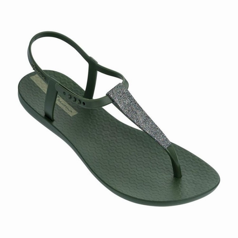 Green / Silver Women's Ipanema Shimmer Sandals | IENLXV-617