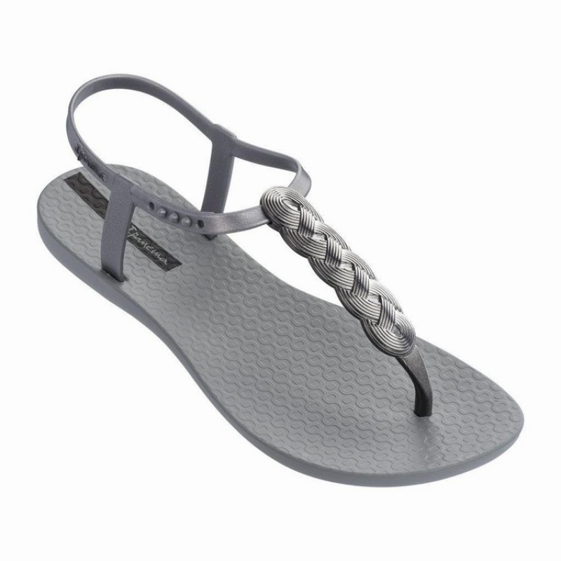 Grey Women\'s Ipanema Charm VI Wave Sandals | EKCHAZ-412