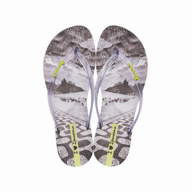 Grey Women's Ipanema Wave Natural Flip Flops | DCLBAG-294