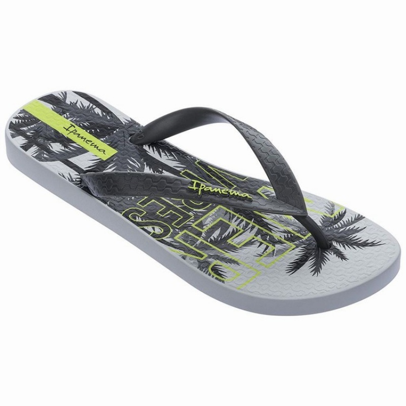 Grey / Black Men's Ipanema Summer Flip Flops | BPYFZD-240