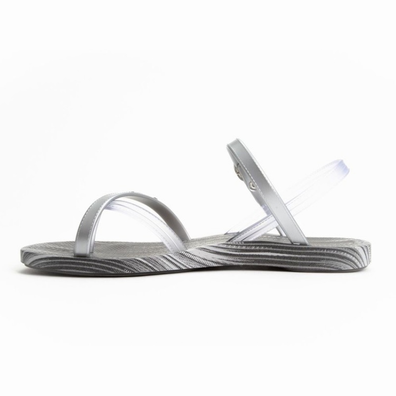 Grey / Silver Women's Ipanema Suzi Print Sandals | JDBEIF-974