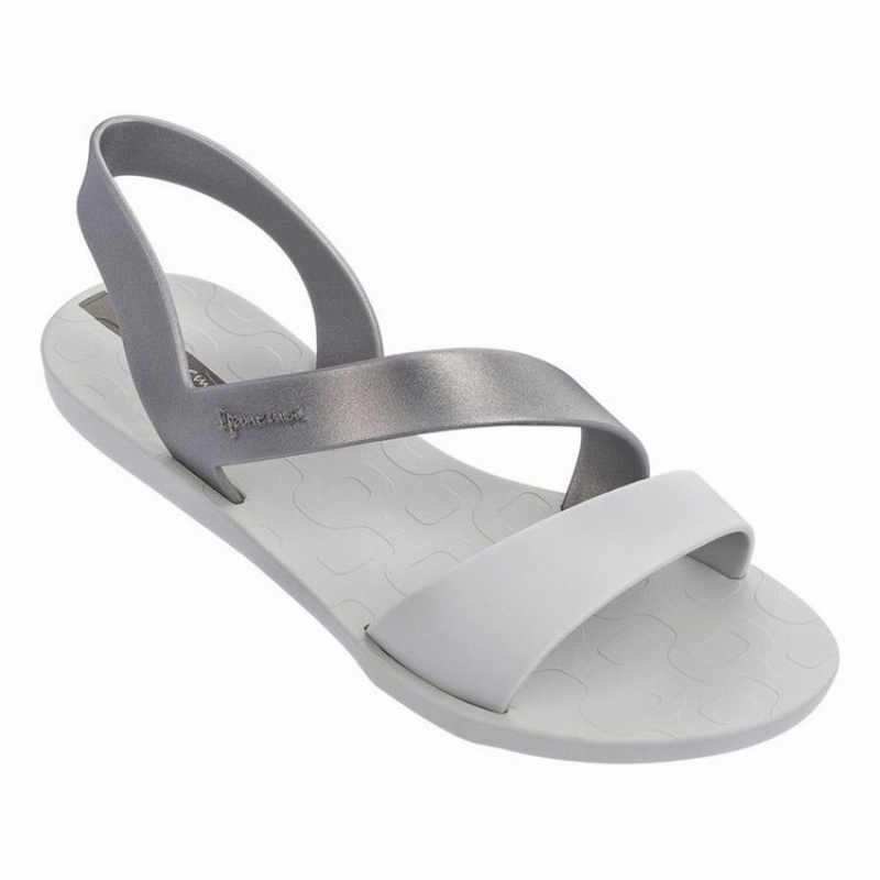 Grey / Silver Women's Ipanema Vibe Sandals | VQBLZS-509