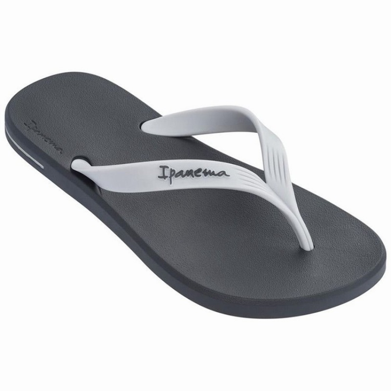 Grey / White Men's Ipanema Posto 10 Flip Flops | RKIHVG-864