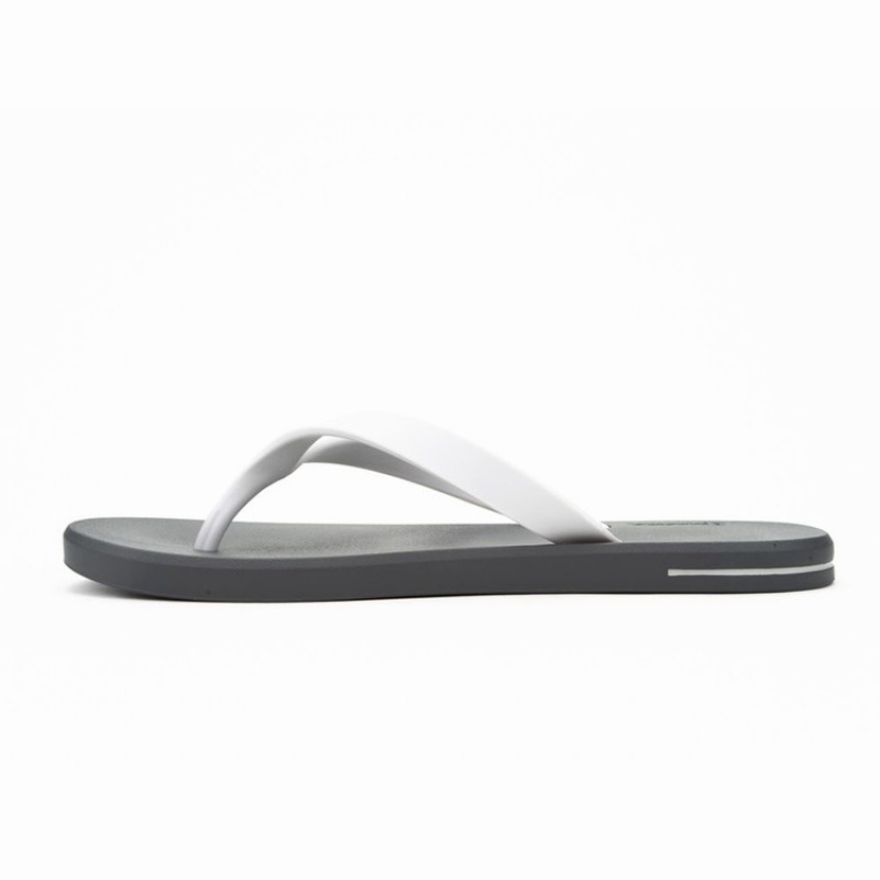 Grey / White Men's Ipanema Posto 10 Flip Flops | RKIHVG-864