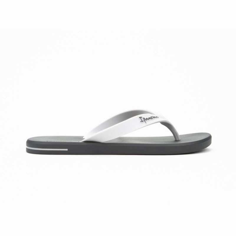 Grey / White Men's Ipanema Posto 10 Flip Flops | RKIHVG-864