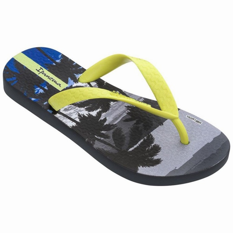 Grey / Yellow Kids' Ipanema Classic VIII Flip Flops | VHKNUO-475