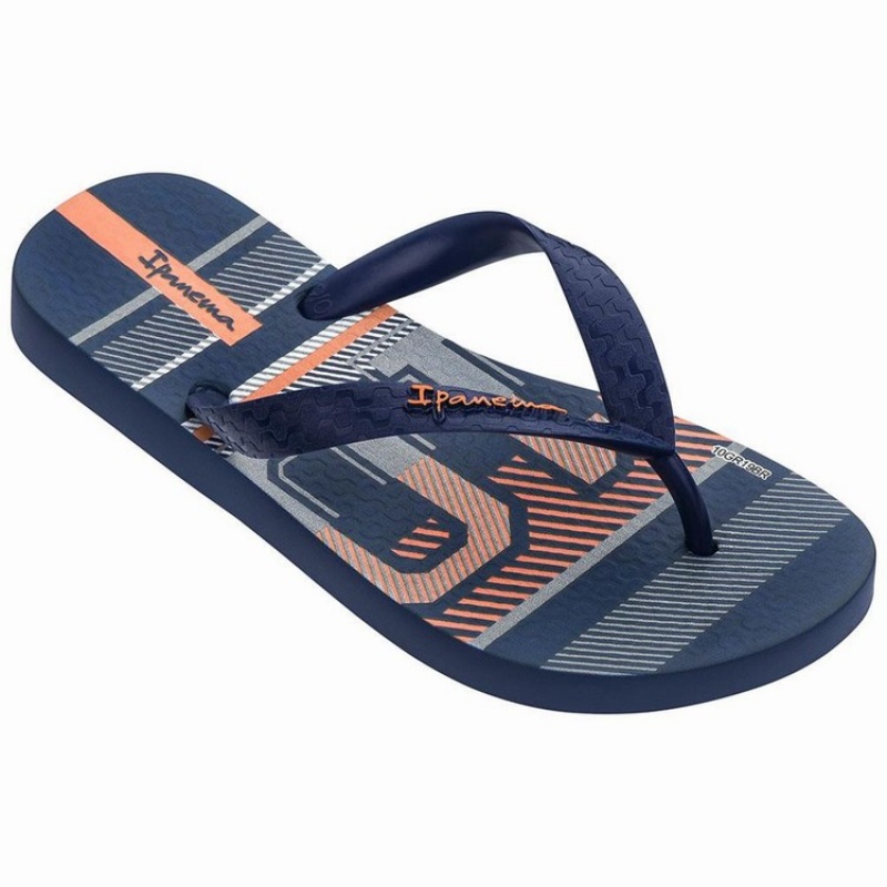 Navy Kids' Ipanema Classic VIII Flip Flops | BOHFLS-584