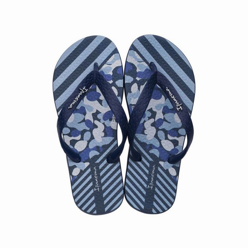 Navy Kids\' Ipanema Temas XIII Flip Flops | OYBCAT-182