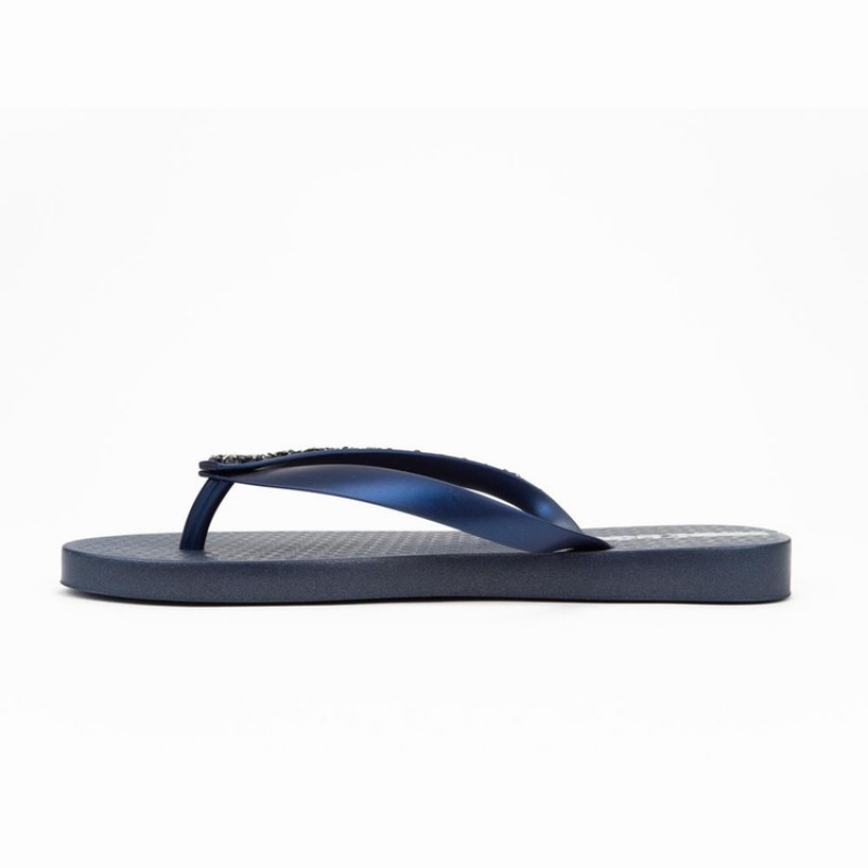 Navy Women's Ipanema Pebble Flip Flops | AOQSZL-583