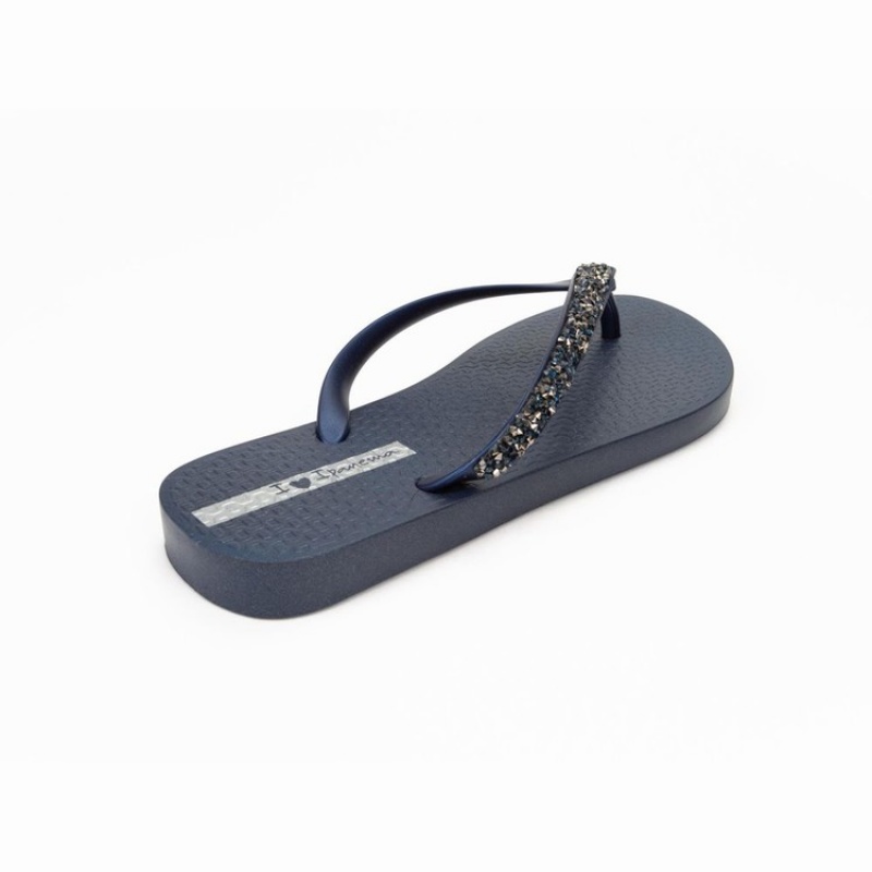 Navy Women\'s Ipanema Pebble Flip Flops | AOQSZL-583