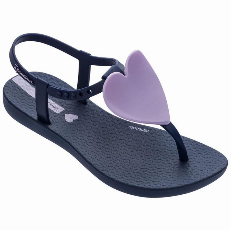 Navy / Pink Kids\' Ipanema Class Love Sandals | HBAIFM-798