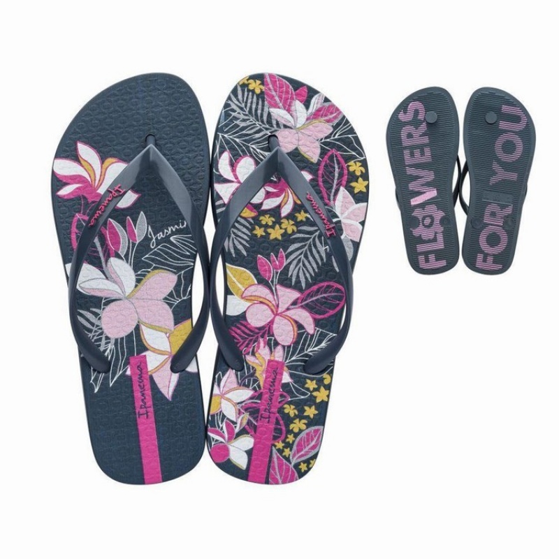 Navy / Pink Women's Ipanema Botanicals Flip Flops | GRJMTF-260