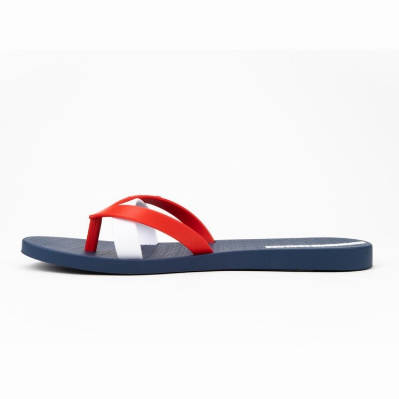 Navy / Red / White Women's Ipanema Kirei Flip Flops | UJFTBW-493