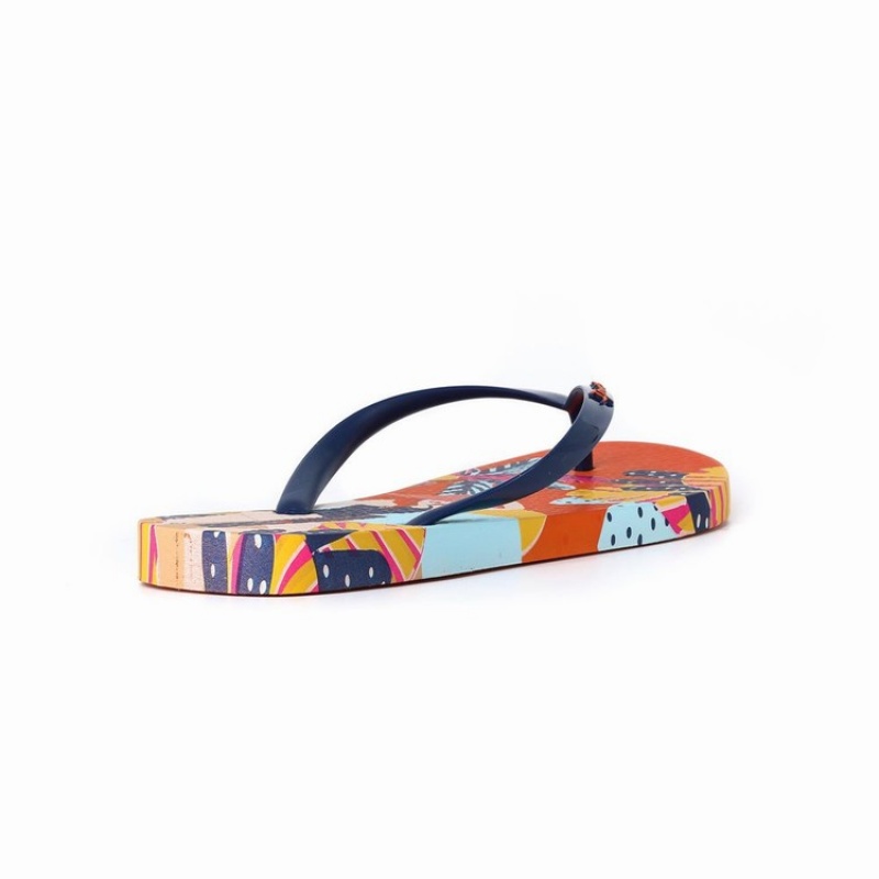 Orange / Blue Women's Ipanema I Love Sun Flip Flops | ZXSUBD-534