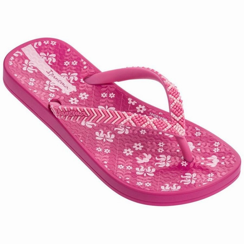 Pink Kids\' Ipanema Ana Lovely II Flip Flops | SLQPRO-451