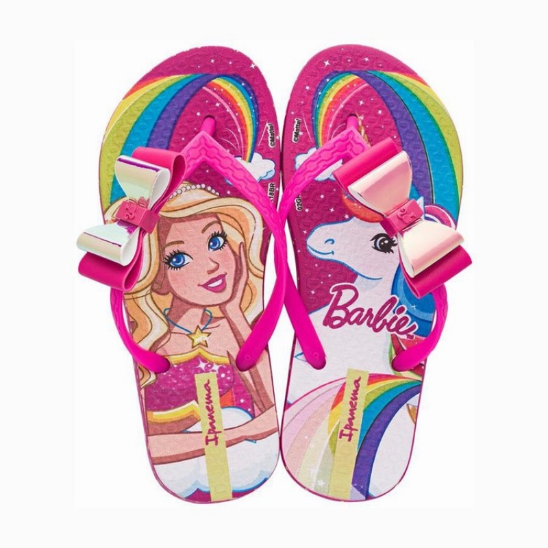 Pink Kids\' Ipanema Barbie Fantasia Flip Flops | JYGUHI-782