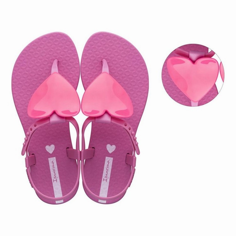 Pink Kids' Ipanema Class Love Sandals | JZDNSH-321