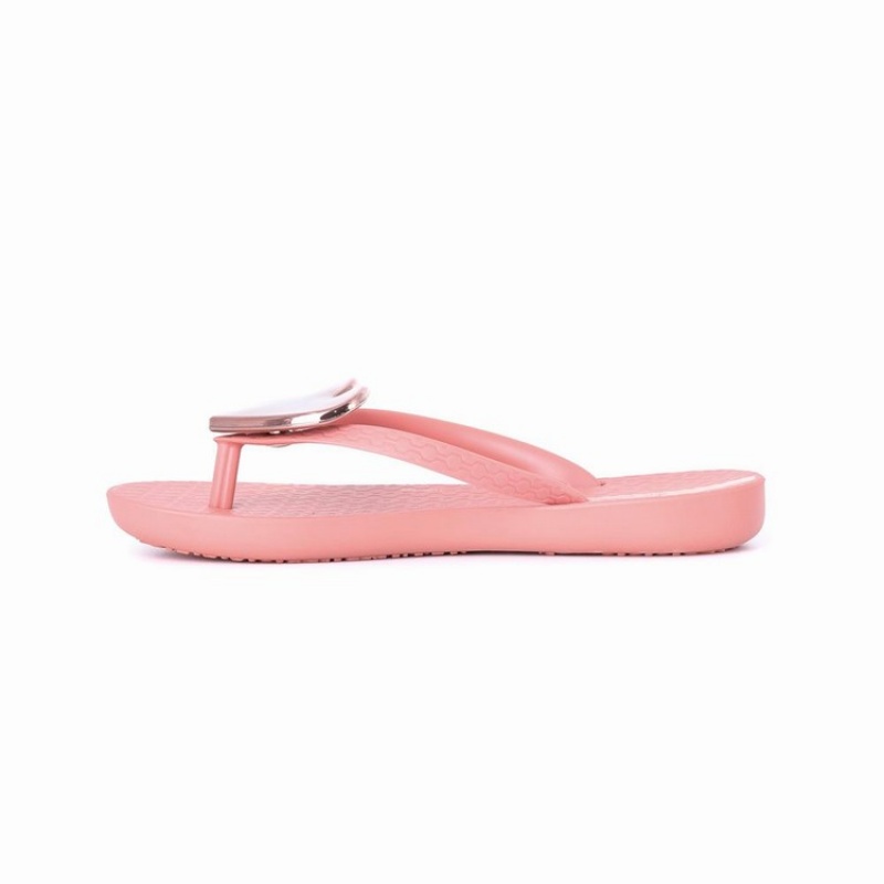 Pink Kids' Ipanema Wave Heart Flip Flops | OIANRF-892